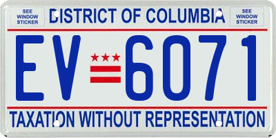 DC license plate EV6071