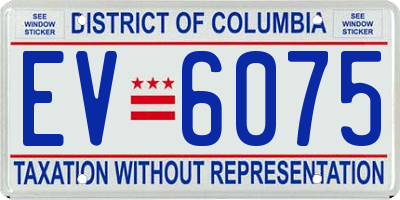 DC license plate EV6075