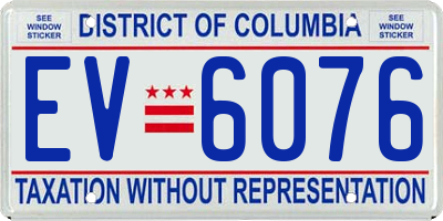 DC license plate EV6076