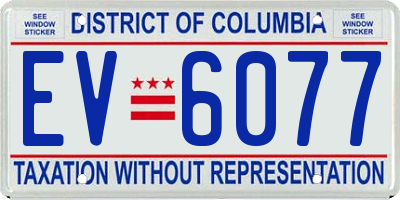 DC license plate EV6077