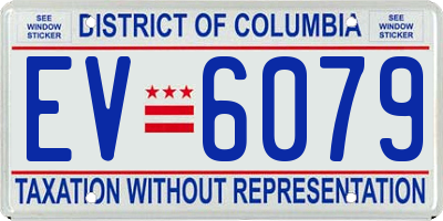 DC license plate EV6079