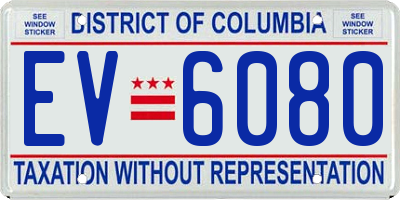DC license plate EV6080