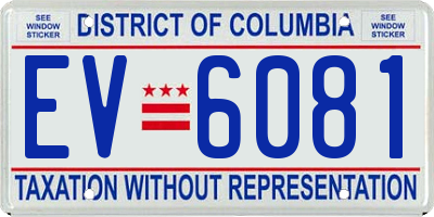 DC license plate EV6081