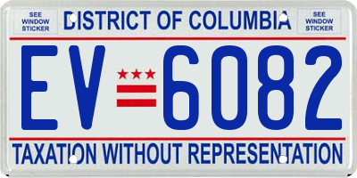 DC license plate EV6082