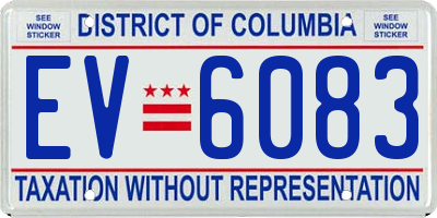 DC license plate EV6083
