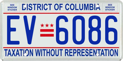DC license plate EV6086