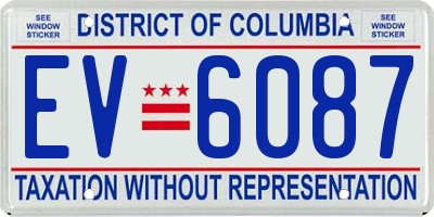 DC license plate EV6087