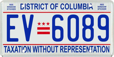 DC license plate EV6089