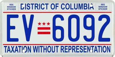 DC license plate EV6092