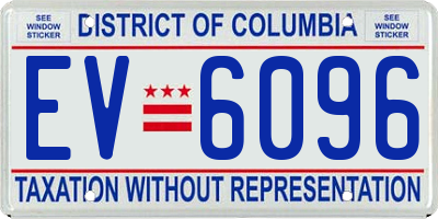 DC license plate EV6096