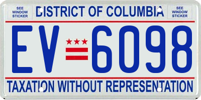 DC license plate EV6098