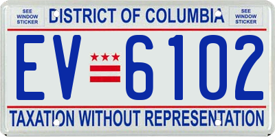 DC license plate EV6102