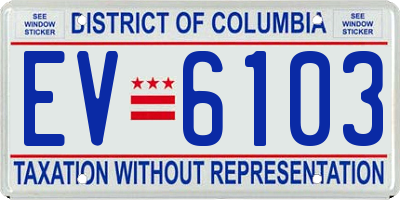 DC license plate EV6103