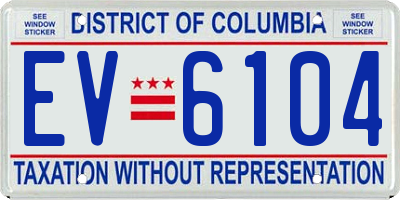 DC license plate EV6104