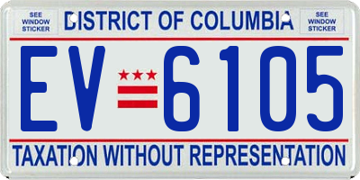 DC license plate EV6105