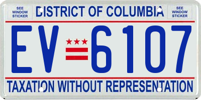 DC license plate EV6107