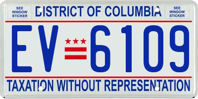 DC license plate EV6109