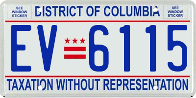 DC license plate EV6115