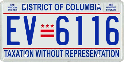 DC license plate EV6116