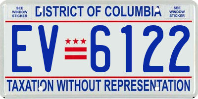 DC license plate EV6122