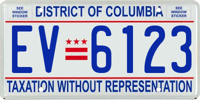 DC license plate EV6123