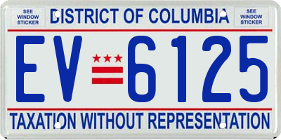 DC license plate EV6125