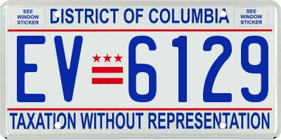 DC license plate EV6129