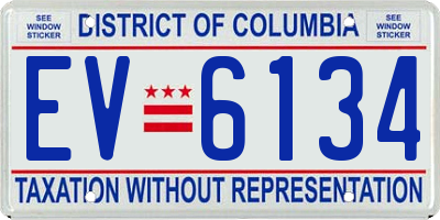 DC license plate EV6134