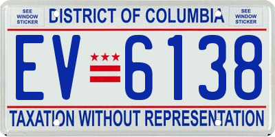 DC license plate EV6138