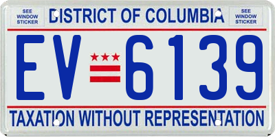 DC license plate EV6139