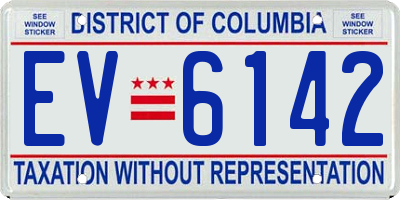 DC license plate EV6142