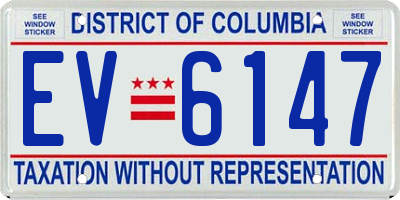 DC license plate EV6147