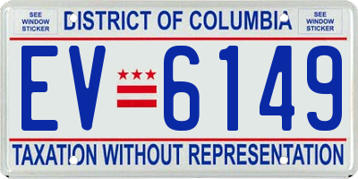 DC license plate EV6149