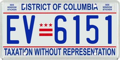 DC license plate EV6151