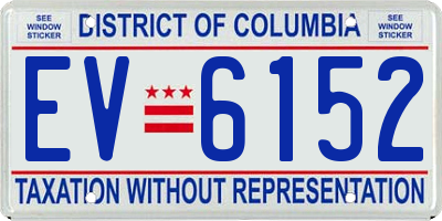 DC license plate EV6152
