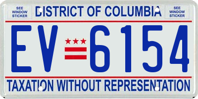DC license plate EV6154