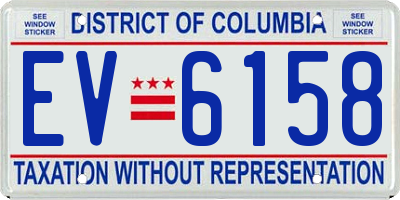 DC license plate EV6158