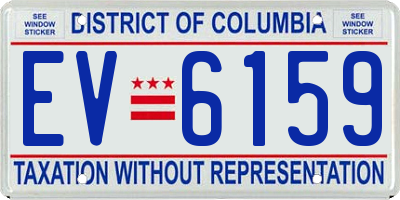 DC license plate EV6159