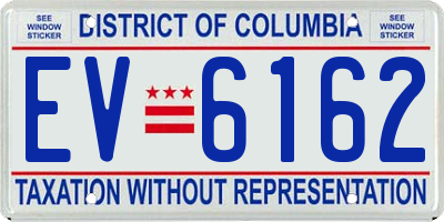 DC license plate EV6162