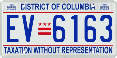 DC license plate EV6163