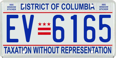 DC license plate EV6165