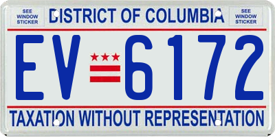 DC license plate EV6172