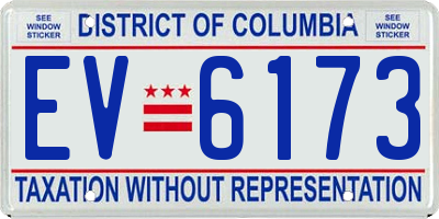 DC license plate EV6173