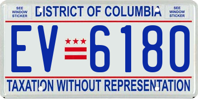 DC license plate EV6180