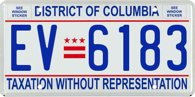DC license plate EV6183