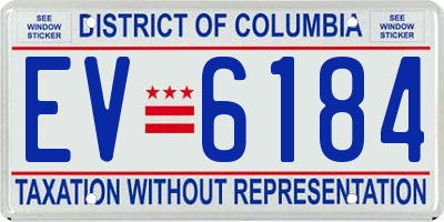 DC license plate EV6184