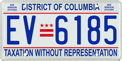 DC license plate EV6185