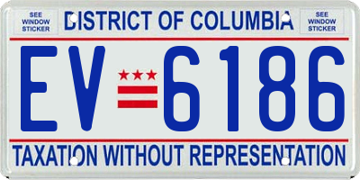 DC license plate EV6186