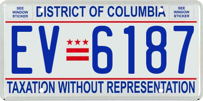 DC license plate EV6187