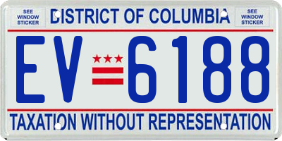 DC license plate EV6188